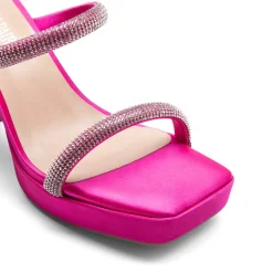 Rhinestone Straps Chunky Sandals
