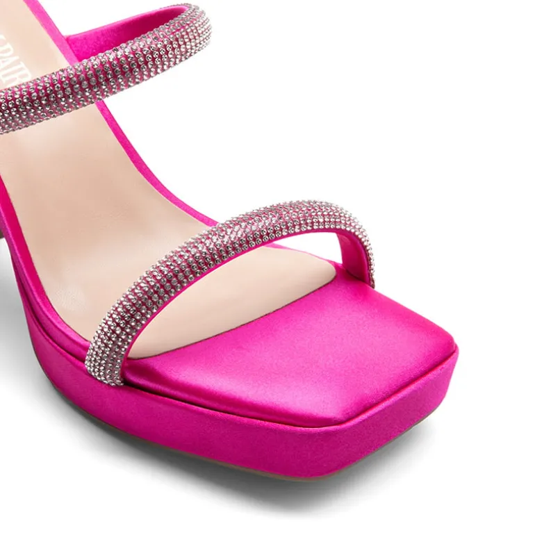 Rhinestone Straps Chunky Sandals
