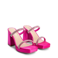 Rhinestone Straps Chunky Sandals
