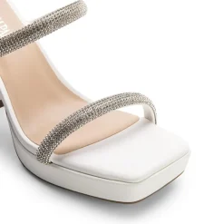 Rhinestone Straps Chunky Sandals