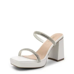 Rhinestone Straps Chunky Sandals