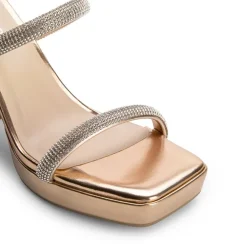 Rhinestone Straps Chunky Sandals