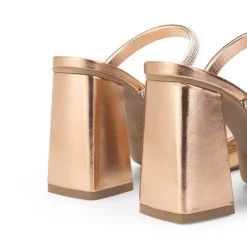Rhinestone Straps Chunky Sandals