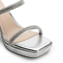 Rhinestone Straps Chunky Sandals