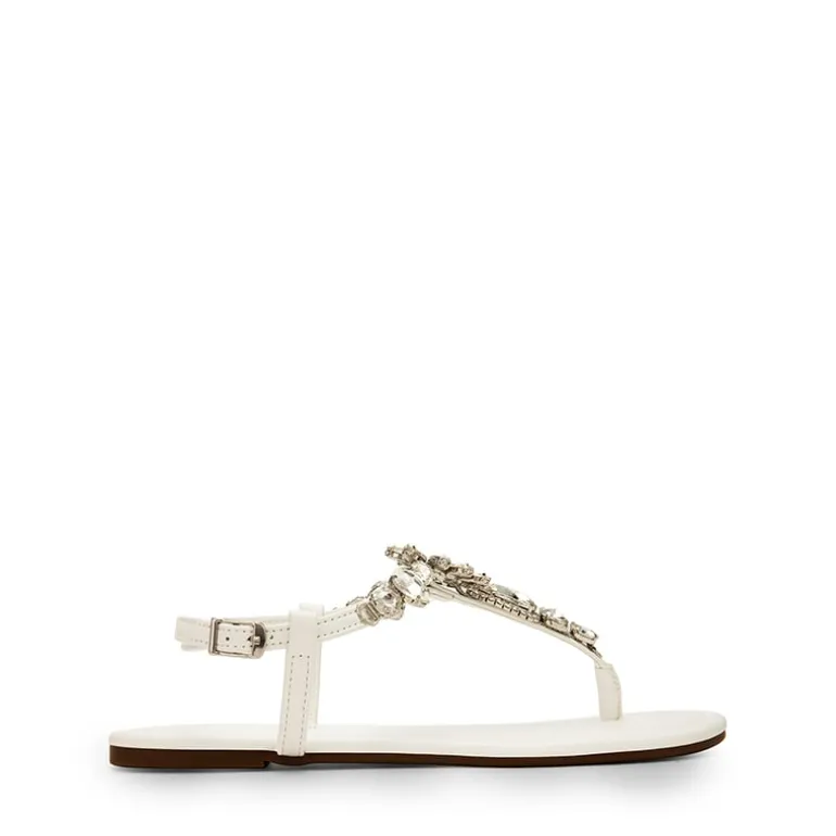 Rhinestone T-Strap Flat Sandals
