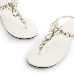 Rhinestone T-Strap Flat Sandals