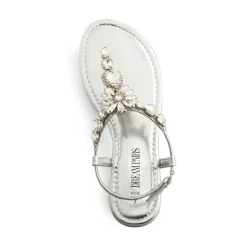 Rhinestone T-Strap Flat Sandals