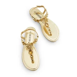 Rhinestone T-Strap Flat Sandals