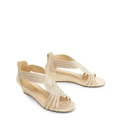 Rhinestone Wedge Sandals