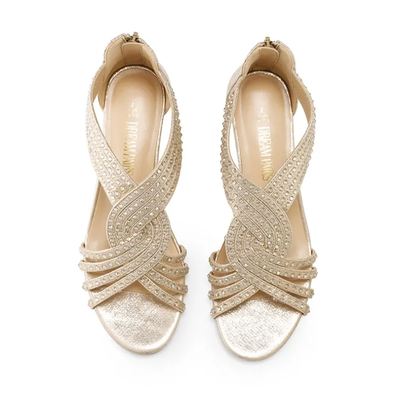 Rhinestone Wedge Sandals