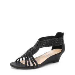 Rhinestone Wedge Sandals