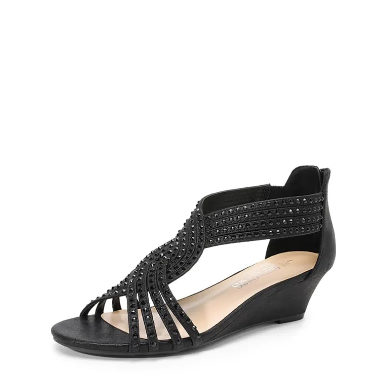 Rhinestone Wedge Sandals