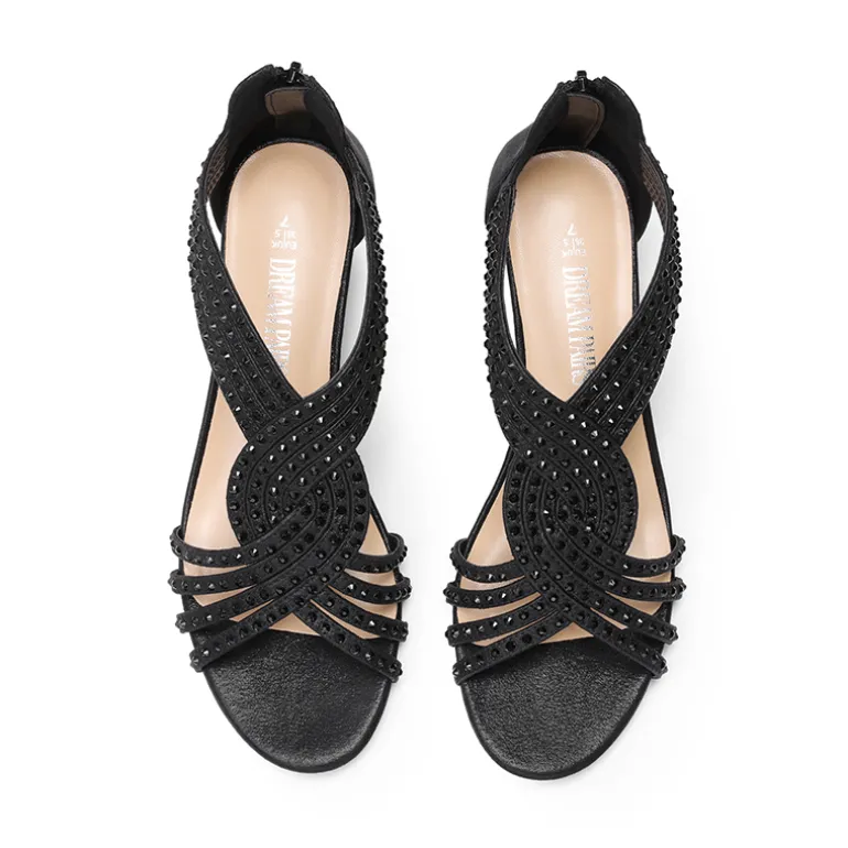 Rhinestone Wedge Sandals
