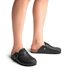 Round Toe Buckle Slip-on Mules