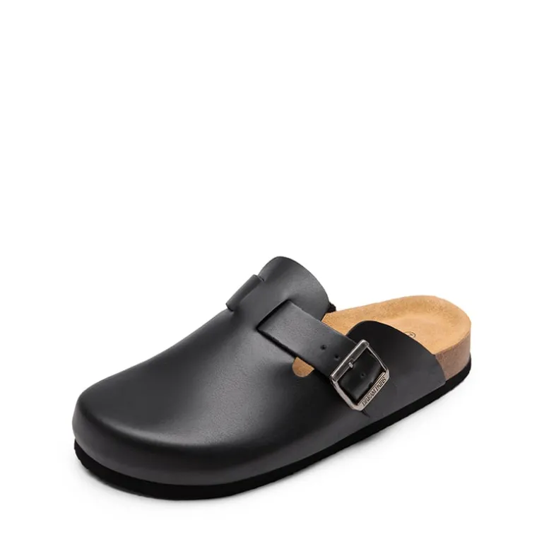 Round Toe Buckle Slip-on Mules