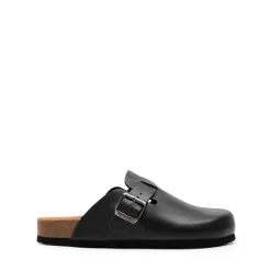 Round Toe Buckle Slip-on Mules