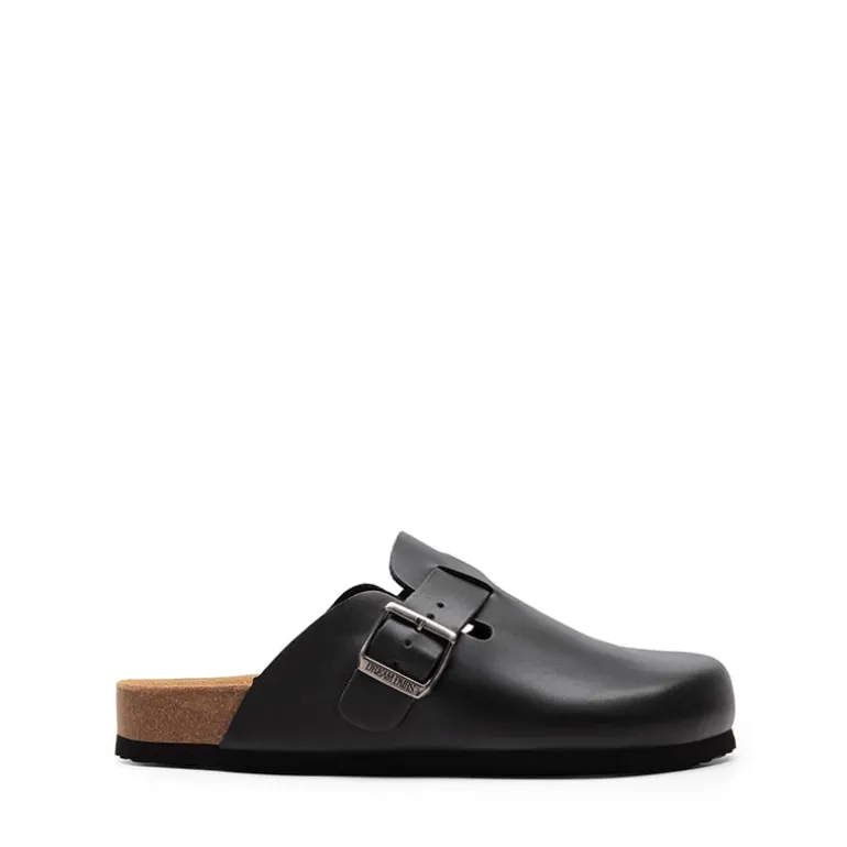Round Toe Buckle Slip-on Mules