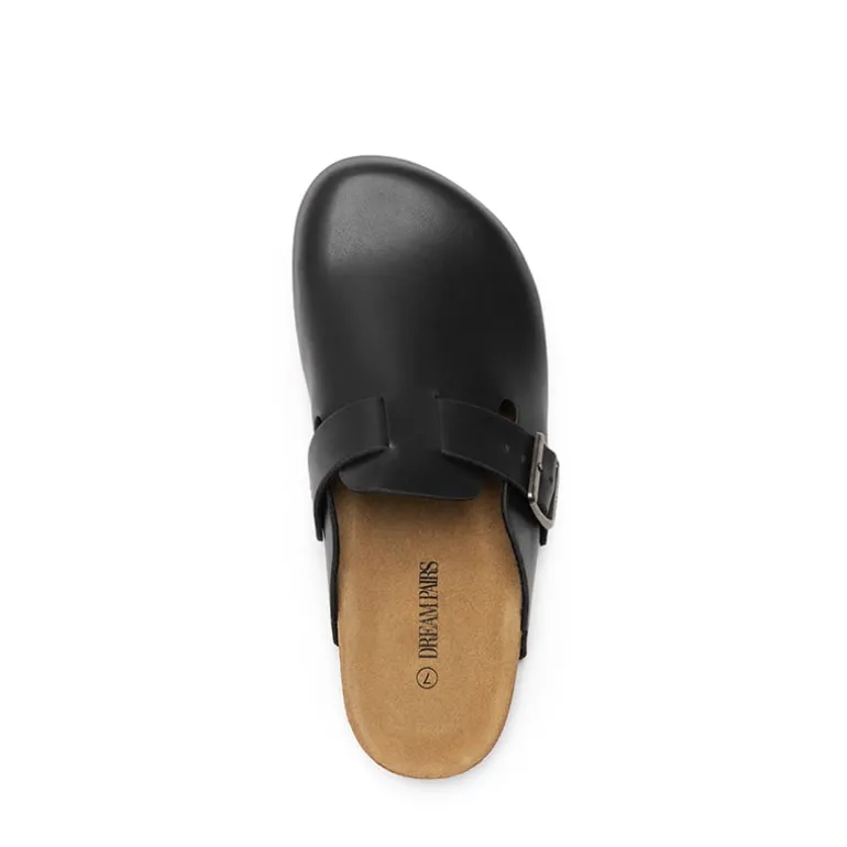 Round Toe Buckle Slip-on Mules