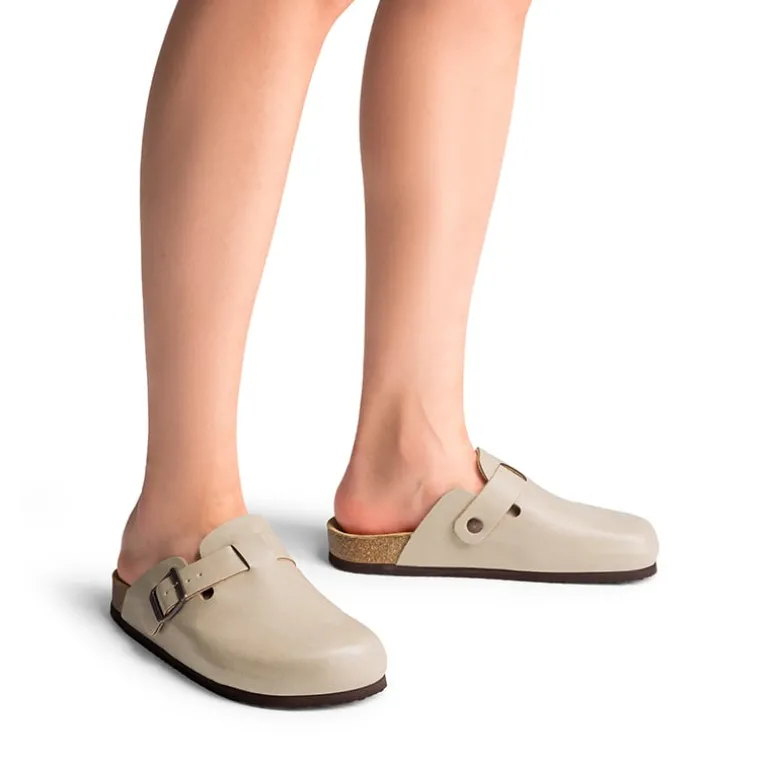 Round Toe Buckle Slip-on Mules