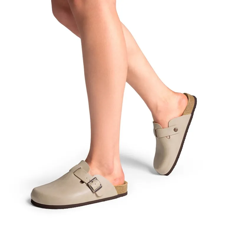 Round Toe Buckle Slip-on Mules