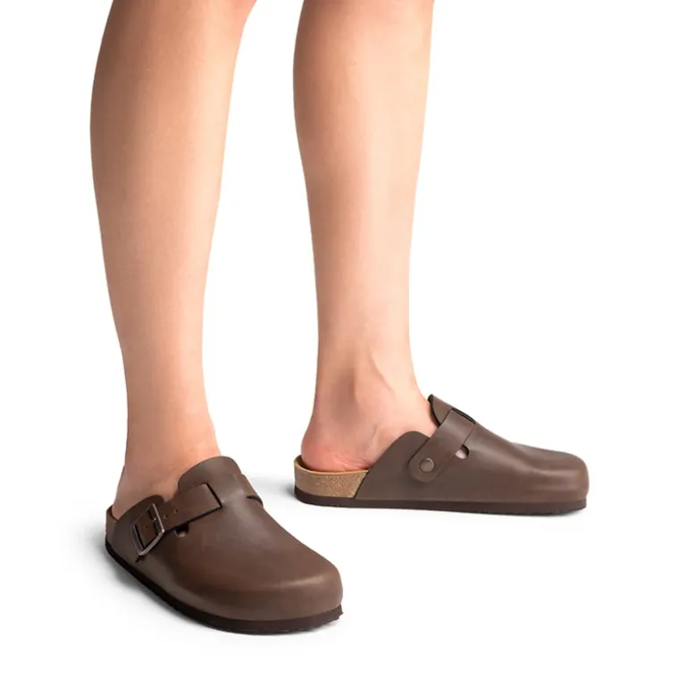 Round Toe Buckle Slip-on Mules