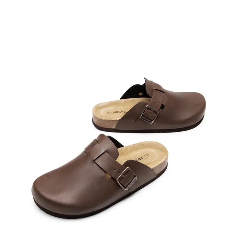 Round Toe Buckle Slip-on Mules