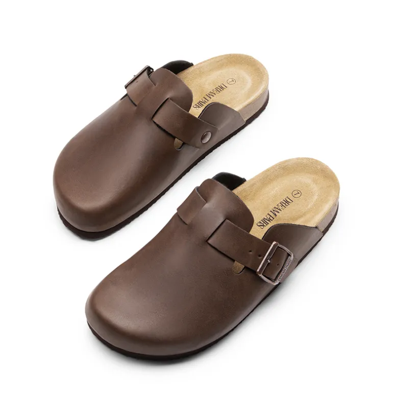 Round Toe Buckle Slip-on Mules