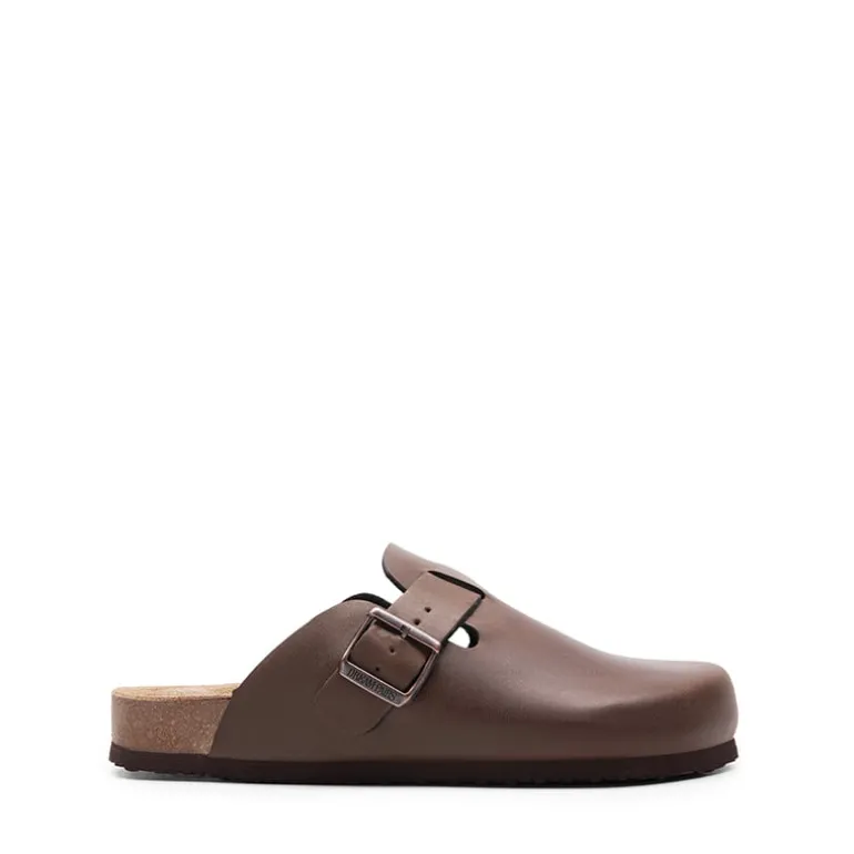 Round Toe Buckle Slip-on Mules