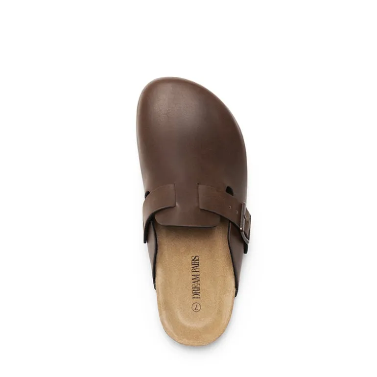 Round Toe Buckle Slip-on Mules