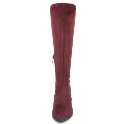 Round-Toe Chunky Heel Knee High Boots