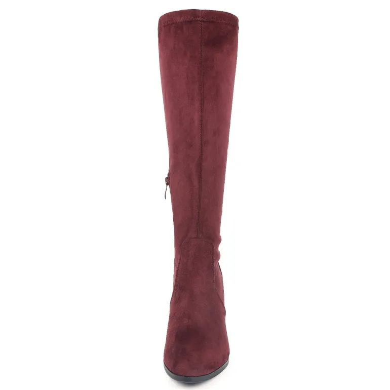 Round-Toe Chunky Heel Knee High Boots