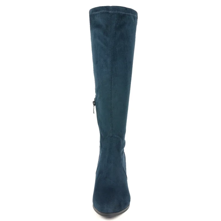 Round-Toe Chunky Heel Knee High Boots