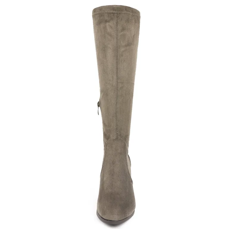 Round-Toe Chunky Heel Knee High Boots