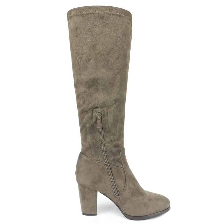 Round-Toe Chunky Heel Knee High Boots