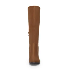 Round-Toe Chunky Heel Knee High Boots