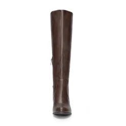 Round-Toe Chunky Heel Knee High Boots