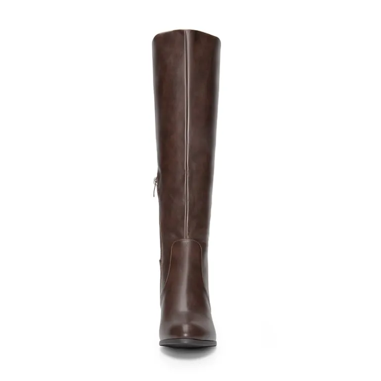 Round-Toe Chunky Heel Knee High Boots