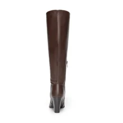 Round-Toe Chunky Heel Knee High Boots