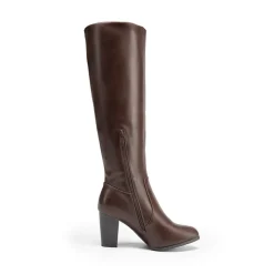 Round-Toe Chunky Heel Knee High Boots