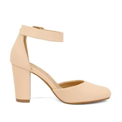 Round Toe Chunky Heel Pumps