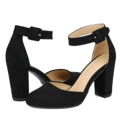 Round Toe Chunky Heel Pumps