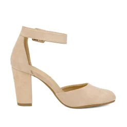 Round Toe Chunky Heel Pumps