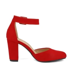 Round Toe Chunky Heel Pumps