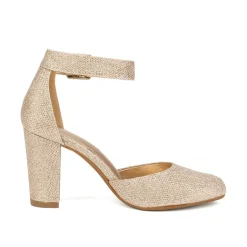 Round Toe Chunky Heel Pumps