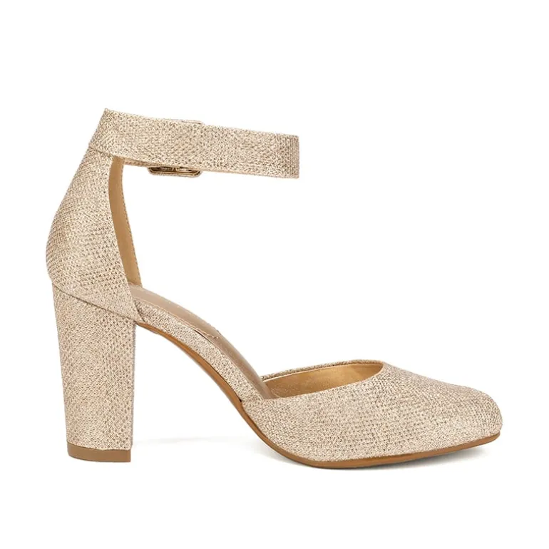Round Toe Chunky Heel Pumps