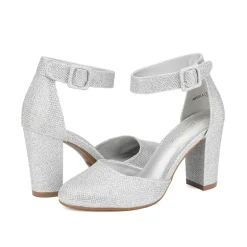 Round Toe Chunky Heel Pumps