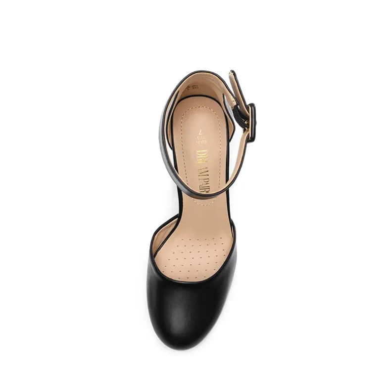 Round Toe Chunky Heel Pumps