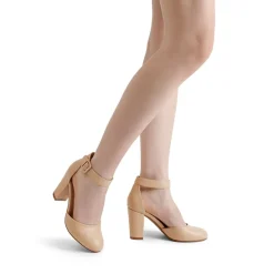 Round Toe Chunky Heel Pumps