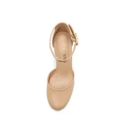 Round Toe Chunky Heel Pumps
