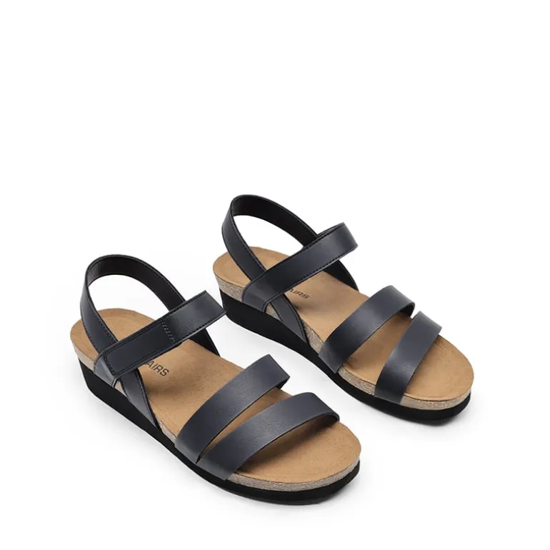 Round-Toe Low Heel Wedge Sandals